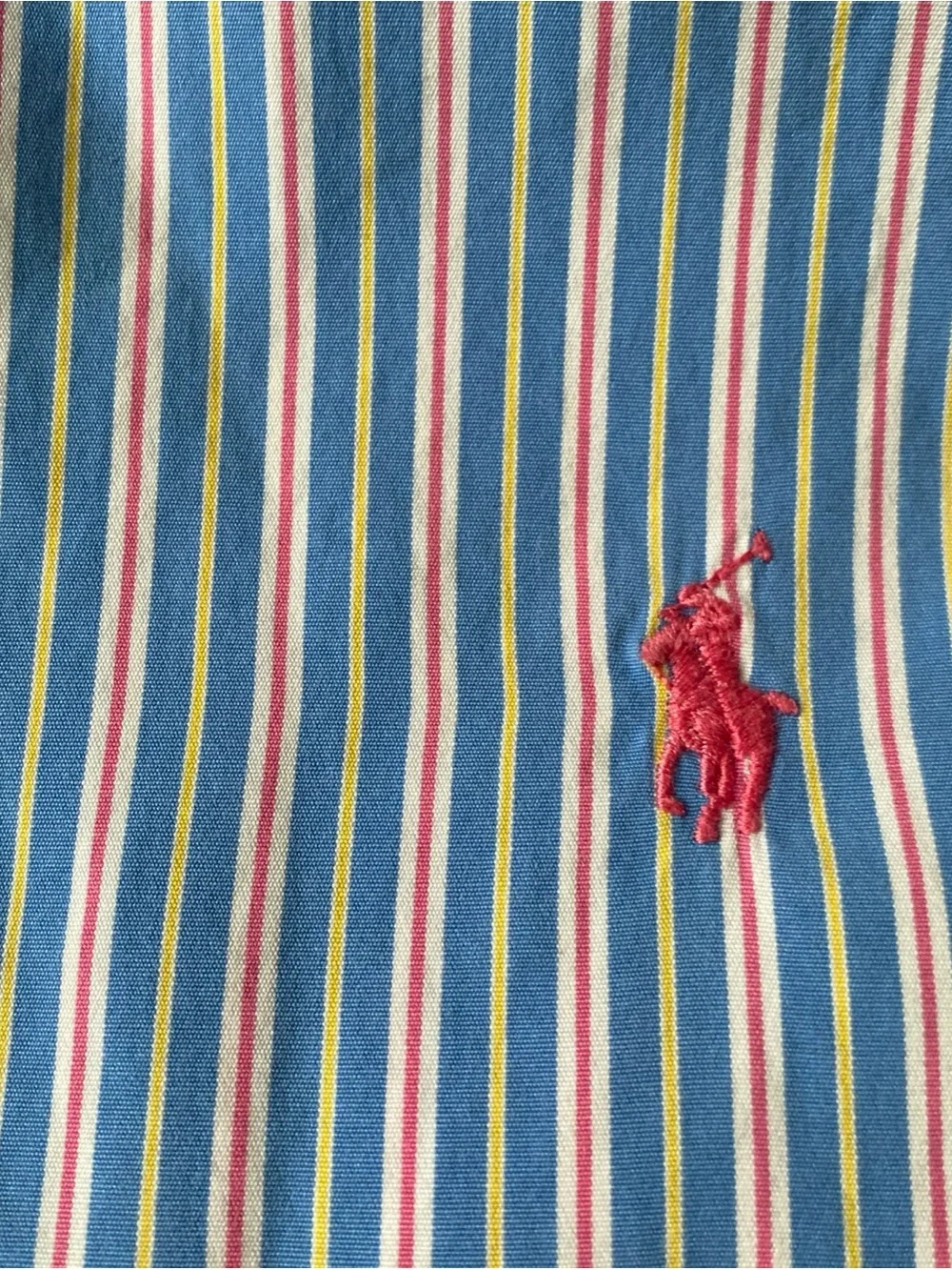 Ralph Lauren Men’s Classic Fit Button-Down Shirt — Blue Pink Stripes XXL